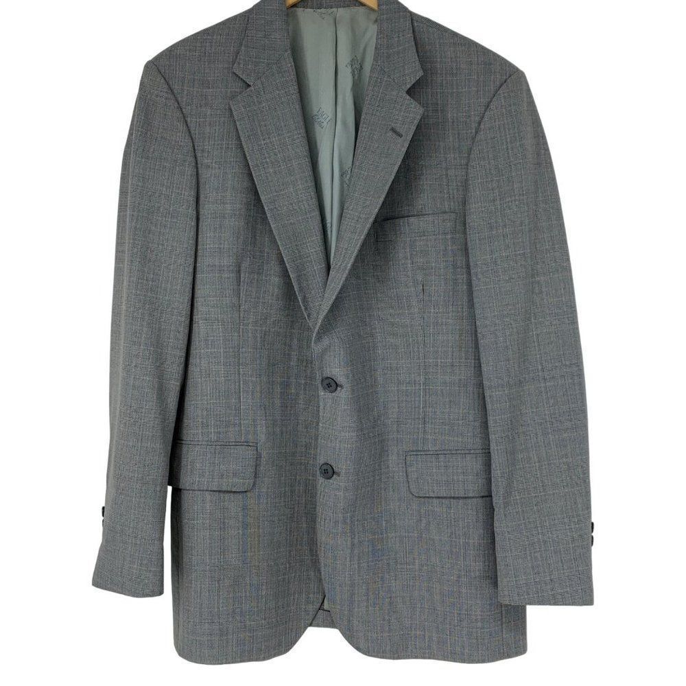 Mens VTG Golden Eagle Blazer Sport Coat Summer Blue Plaid Sz 42 3701